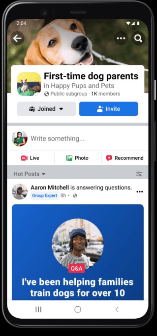 facebook groups to gain personalization features, subgroups, chat and tools for making money