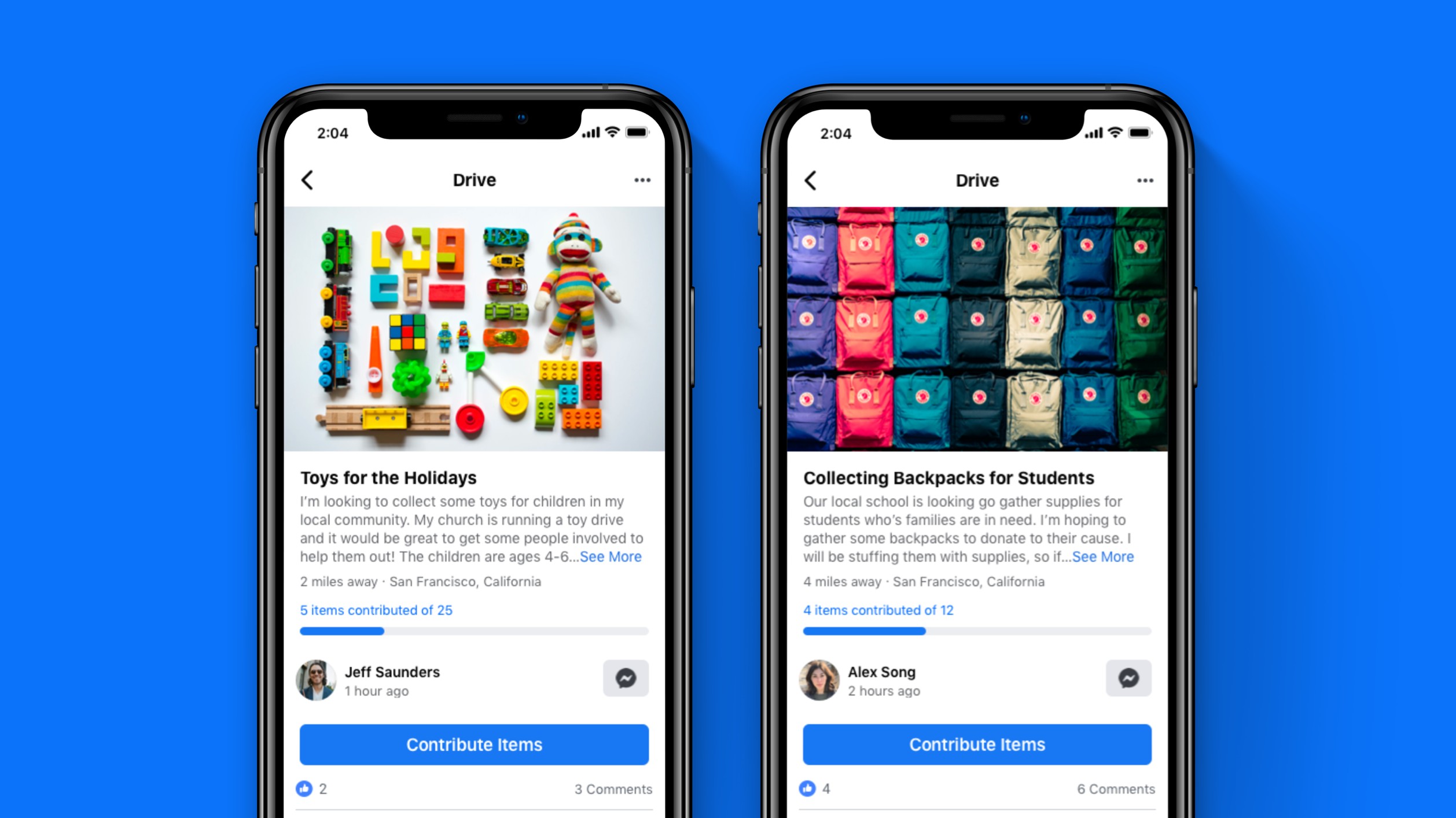 facebook launches ‘drives,’ a us-only feature for collecting food, clothing and other necessities for people in need