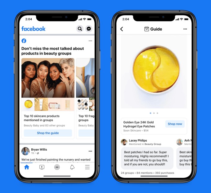 facebook launches shops in groups and live shopping for creators