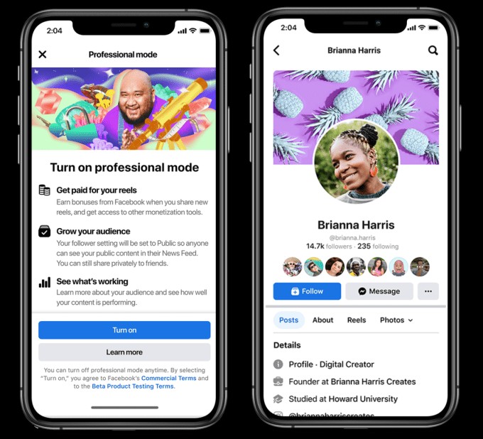 facebook tests a new ‘professional’ mode for creator profiles
