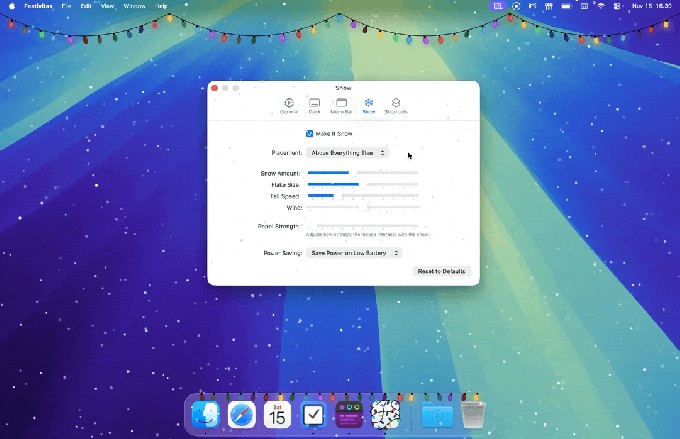 festivitas lets you decorate your apple devices with holiday lights and snow