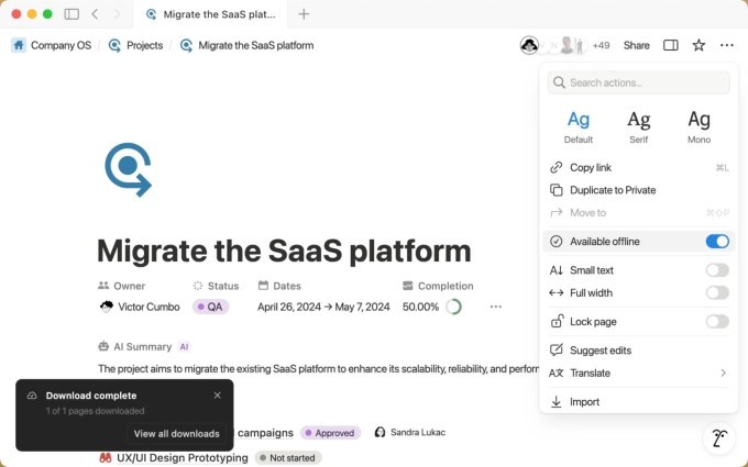finally, notion now works without an internet connection