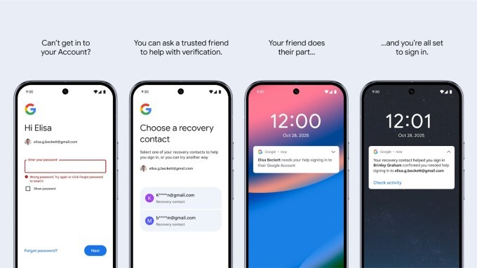 google now lets you add friends as contacts for account recovery