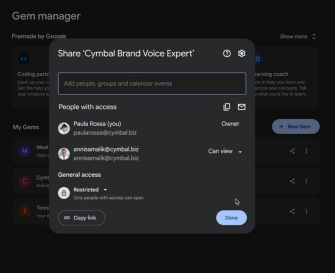 google now lets you share your custom gemini ai assistants known as gems