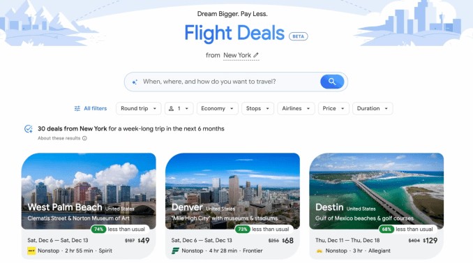 google rolls out its ai ‘flight deals’ tool globally, adds new travel features in search