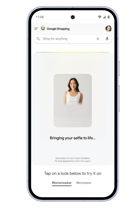 google’s ai try-on feature for clothes now works with just a selfie