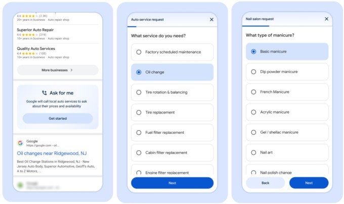 google’s ‘ask for me’ feature calls businesses on your behalf to inquire about services, pricing