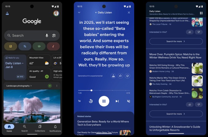 google’s daily listen ai feature generates a podcast based on your discover feed