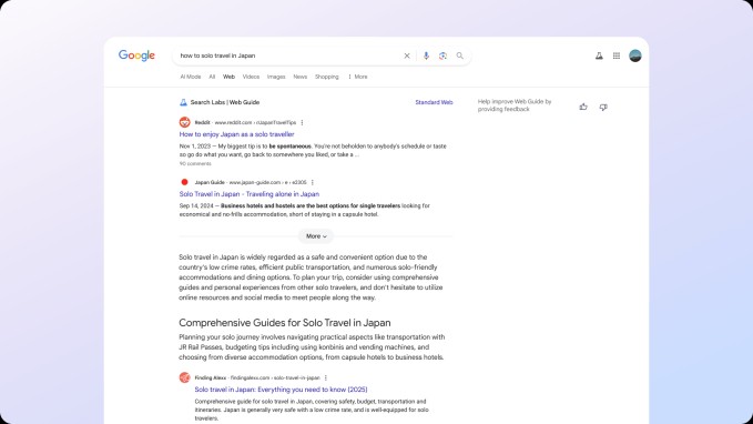 google’s new web guide search experiment organizes results with ai