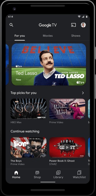 google tv mobile app redesign adds new services and recommendations