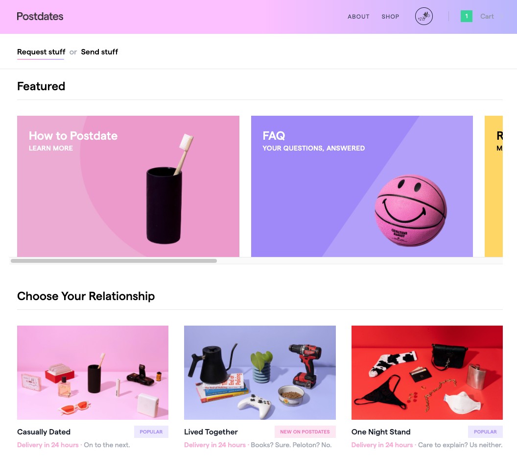 if you pay an emotional labor fee, postdates will get your stuff from your ex