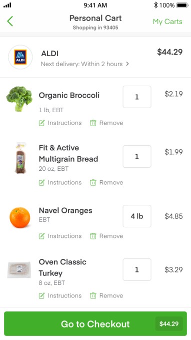 instacart, in partnership with aldi, will support snap ebt for online groceries