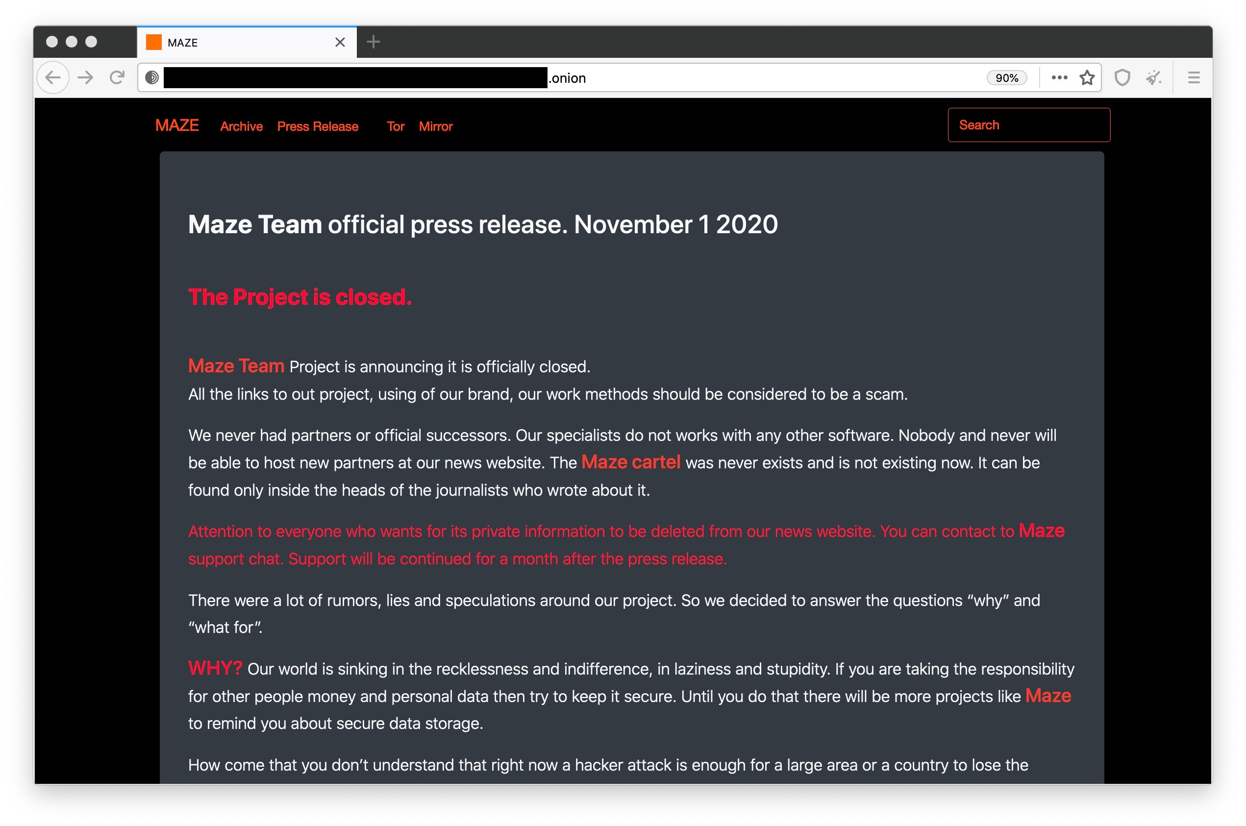 maze, a notorious ransomware group, says it’s shutting down