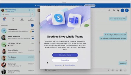 microsoft hangs up on skype: service to shut down may 5, 2025