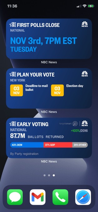 nbc news launches an ios 14 widget that puts election results on your home screen