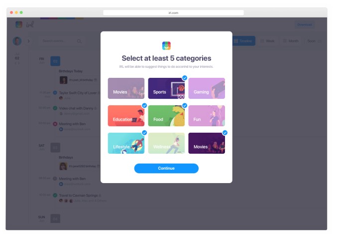 now with over 10m monthly users, irl turns its events website into a social network
