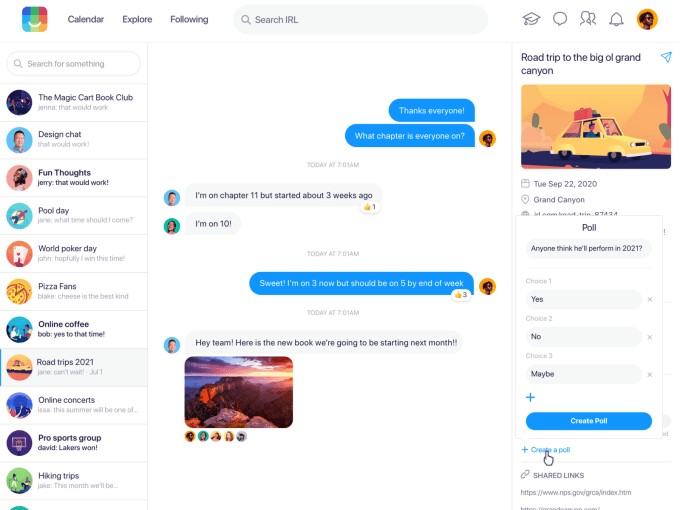 now with over 10m monthly users, irl turns its events website into a social network