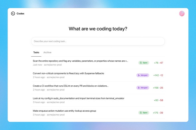 openai launches codex, an ai coding agent, in chatgpt