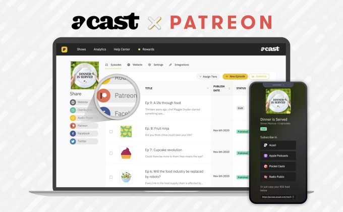 patreon and acast partner for patron-only podcast distribution