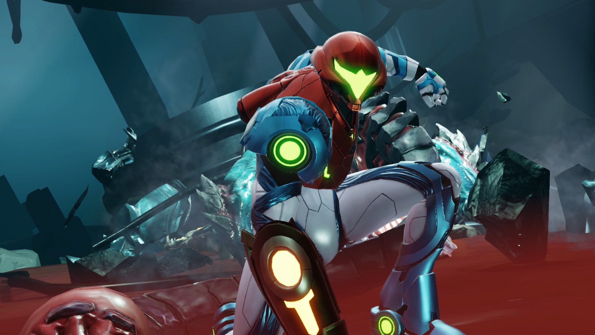 playing metroid dread on the nintendo switch oled model