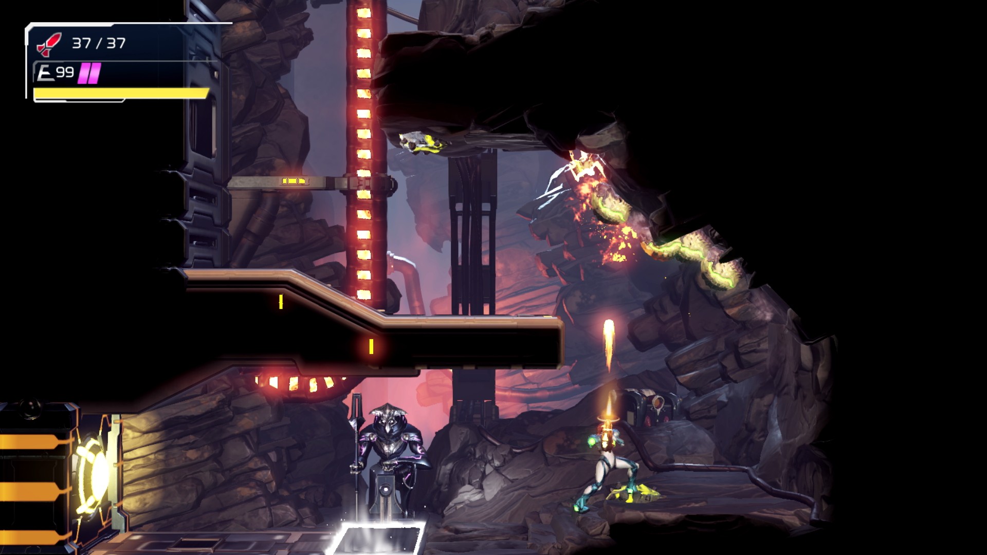 playing metroid dread on the nintendo switch oled model