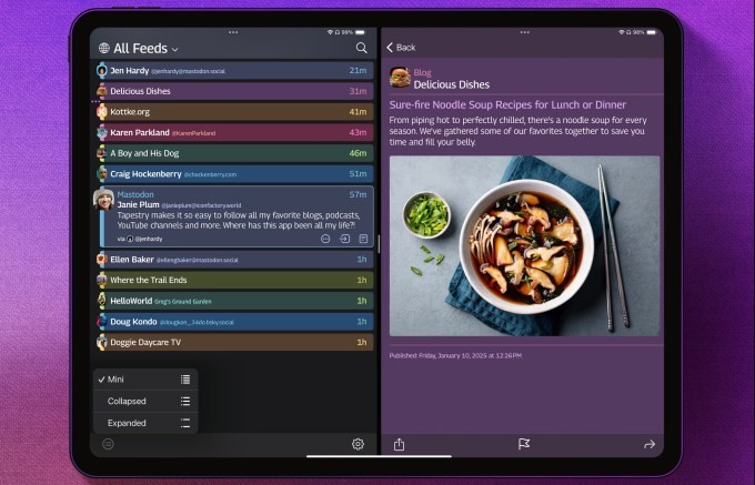 tapestry’s app can now de-dupe your social feeds