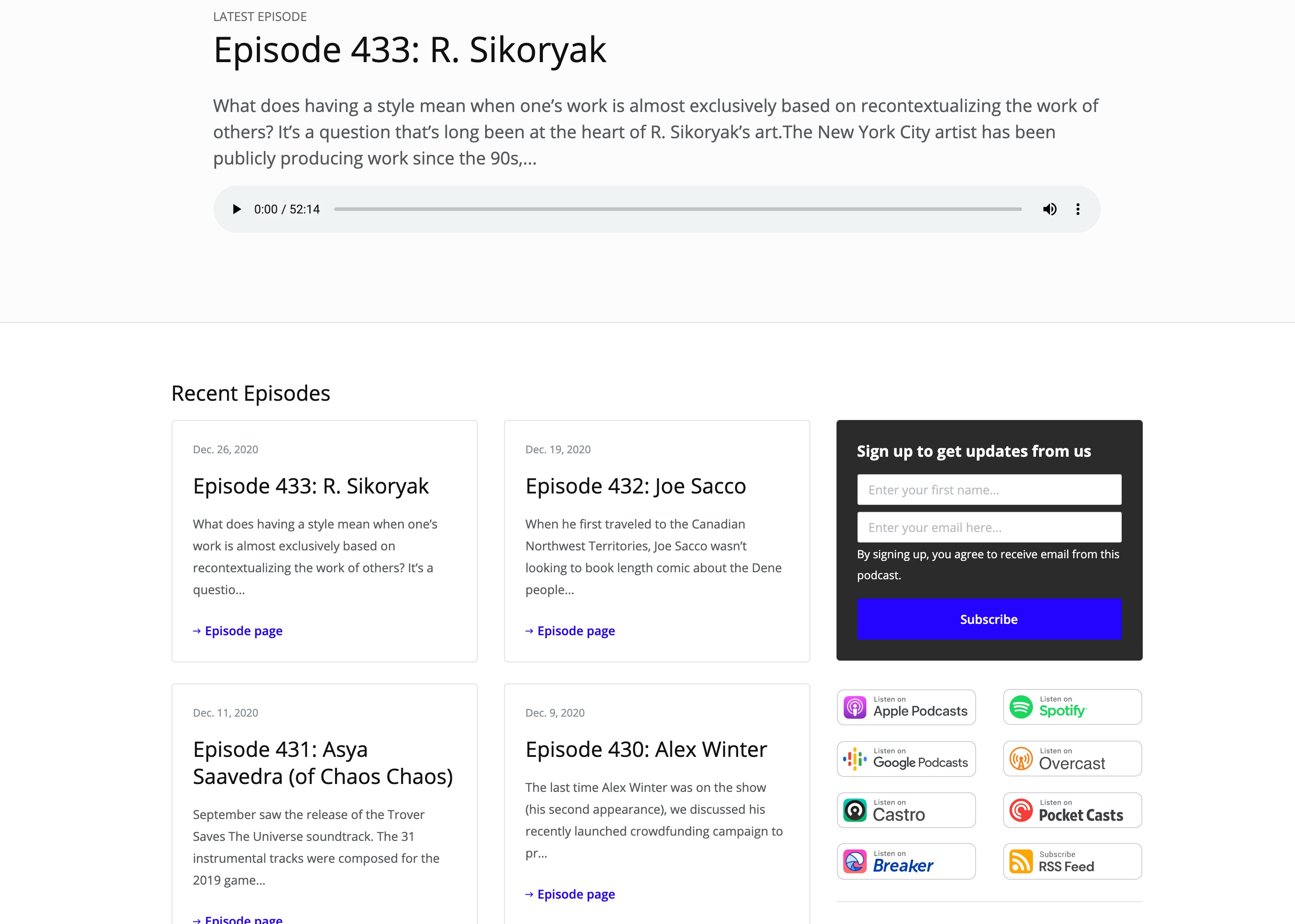 this quick and clever tool creates an instant homepage for your podcast