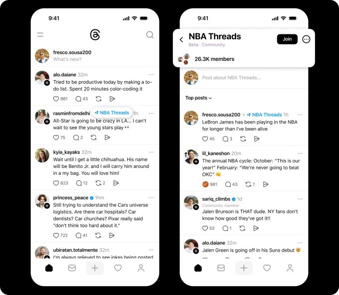 threads takes on x with new communities feature