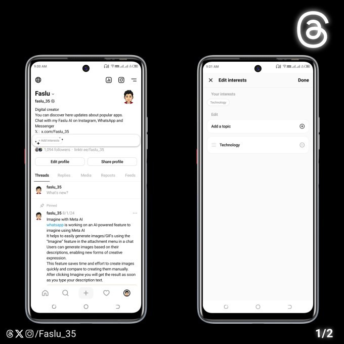 threads tests adding ‘interests’ on profiles to connect users with topical discussions