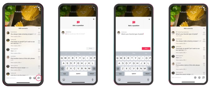 tiktok launches ‘tiktok q&a,’ a new feature for creators to engage with viewers’ questions