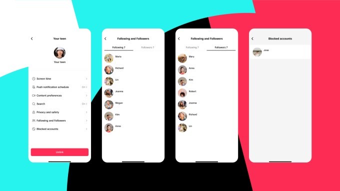 tiktok now lets parents see their teen’s follower/following list, block access during certain hours
