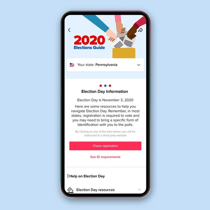 tiktok to add election day resources, live results from ap to its election guide