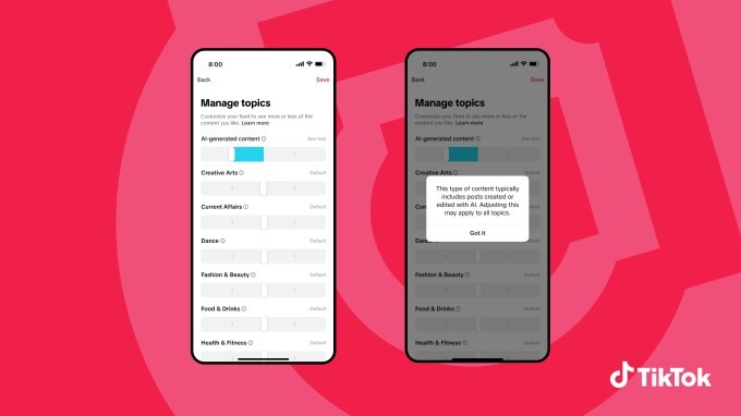 tiktok will let you choose how much ai-generated content you want to see