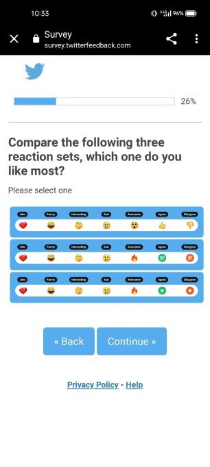 twitter is exploring the use of facebook-style emoji reactions