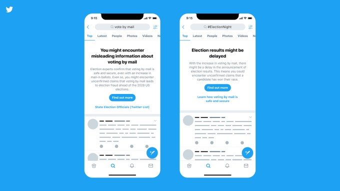 twitter starts showing all us users election misinformation warnings