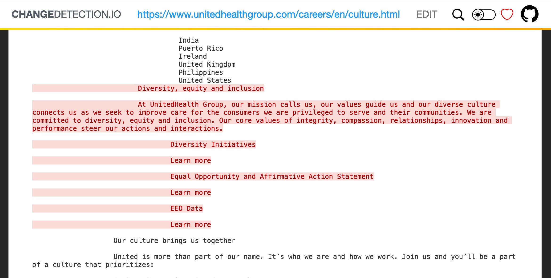 unitedhealth scrubs mentions of dei from its website