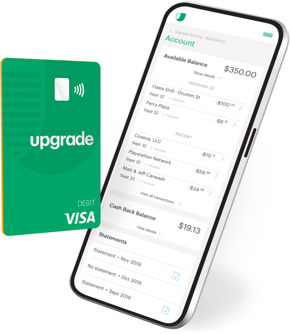 upgrade launches checking accounts and debit cards