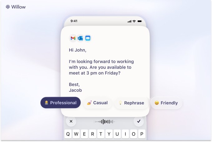 willow’s voice keyboard lets you type across all your ios apps — and actually edit what you said