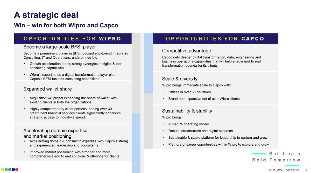 wipro to buy london’s tech consultancy firm capco for $1.45 billion