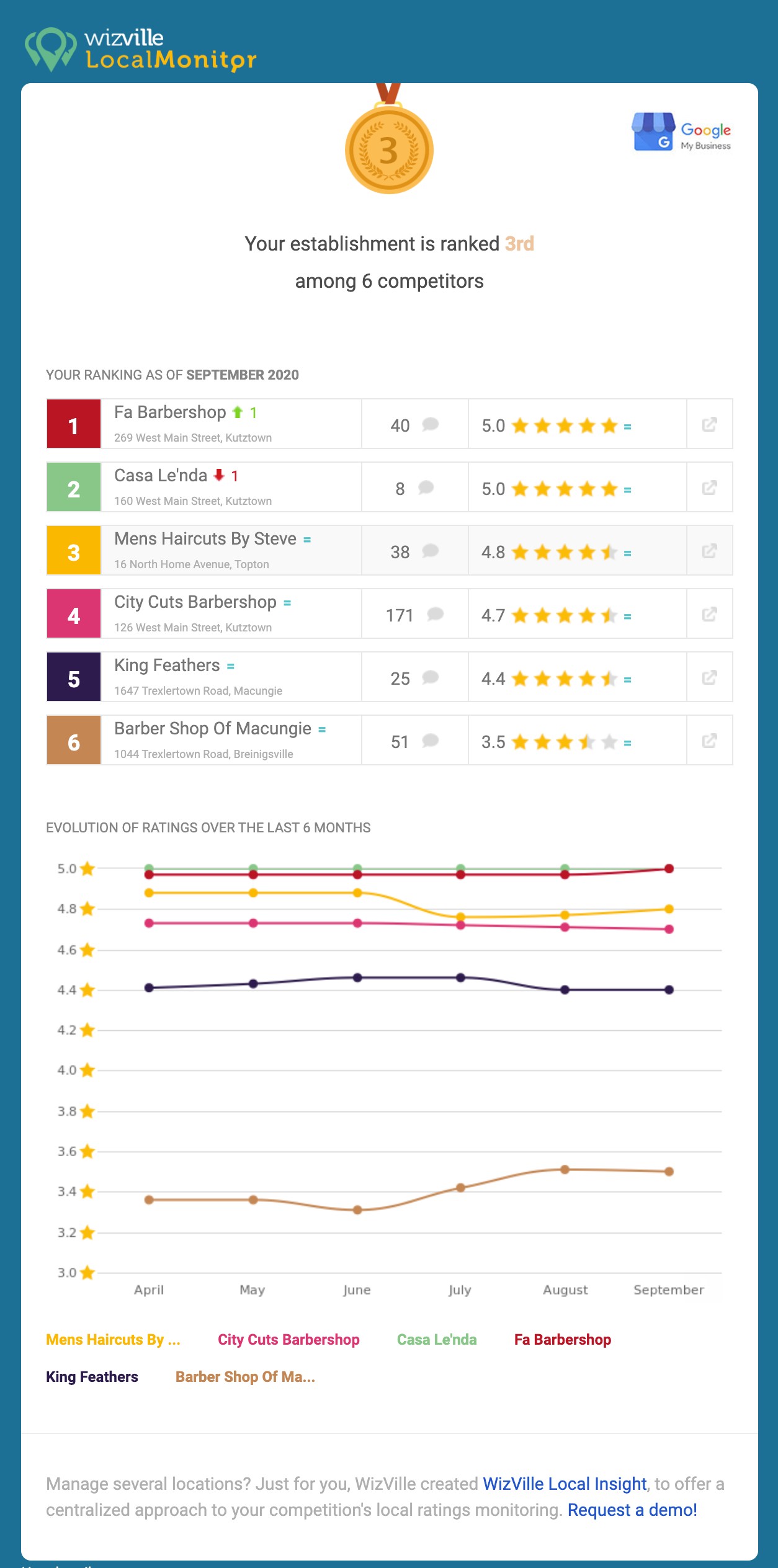 wizville local monitor helps small shops track google maps ratings of competitors