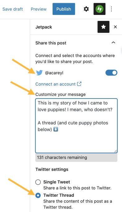wordpress can now turn blog posts into tweetstorms automatically