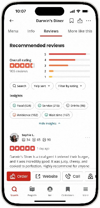 yelp adds ai-powered review insights to restaurants