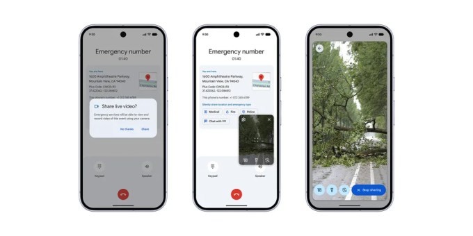 you can now share live video with emergency services on android