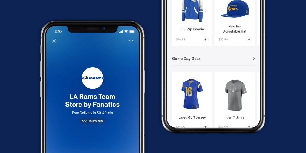 LA Rams, Fanatics & Postmates Pop-Up Shop - On-Demand Gear