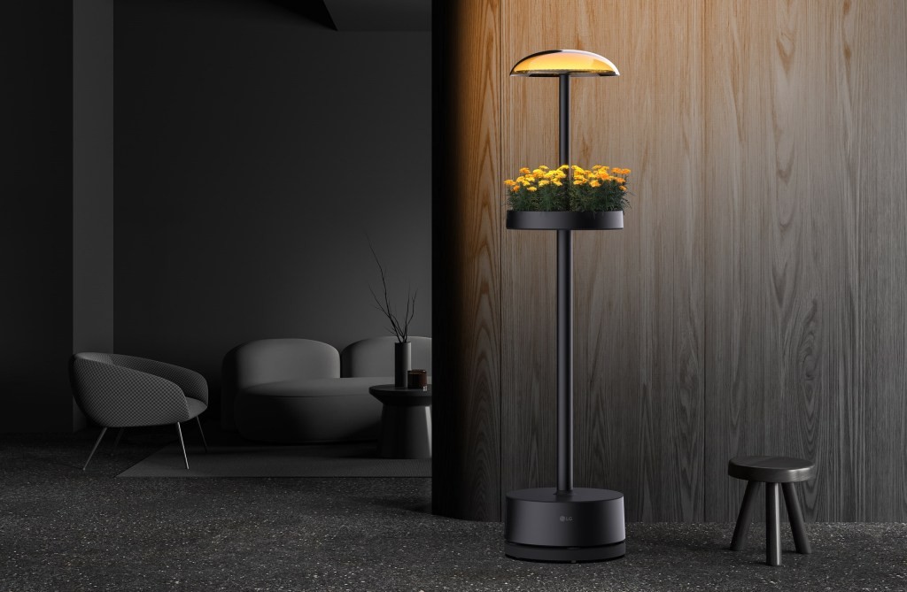 LG Mounts Planters on a Lamp for Apartment Growing