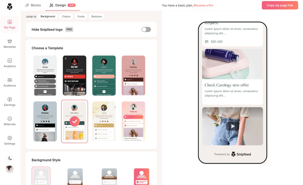 Snipfeed Raises $5.5M Seed Round - Link-in-Bio Monetization