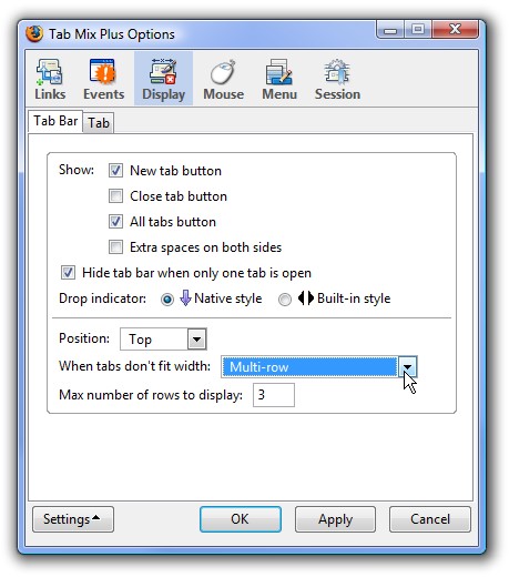 Multiple Rows of Tabs in Firefox - Increase Tab Space