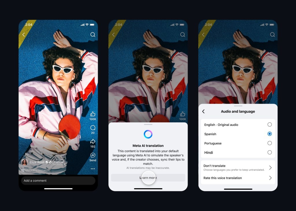 Meta Adds Hindi & Portuguese to AI Translation for Reels