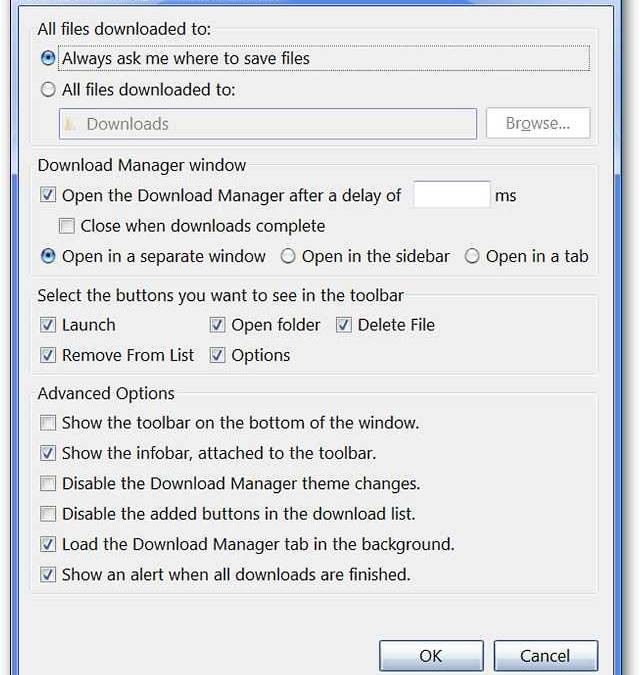Download Manager Tweak for Firefox - Customize Downloads