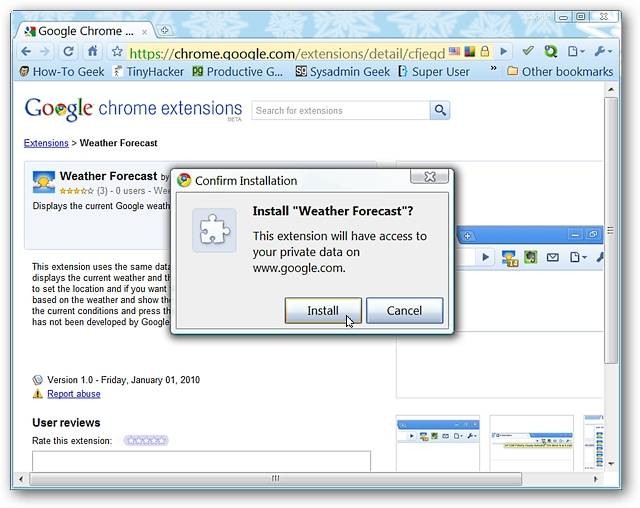 Chrome Weather Extension - Monitor Local Forecasts